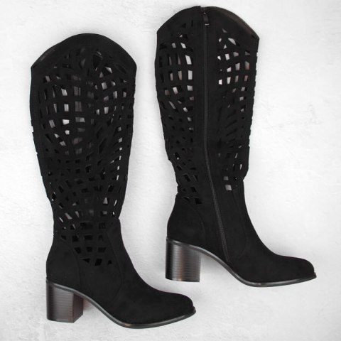 Kozaki ażurowe Jezzi W JEZ427 czarne 40