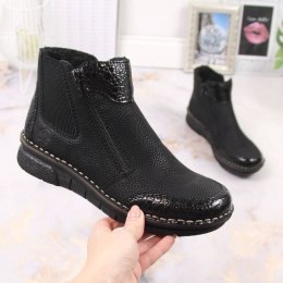 Komfortowe botki na suwaki ocieplane Rieker W RKR555 39