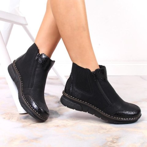 Komfortowe botki na suwaki ocieplane Rieker W RKR555 40