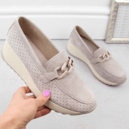 Skórzane zamszowe półbuty Filippo W PAW507A beżowe 41