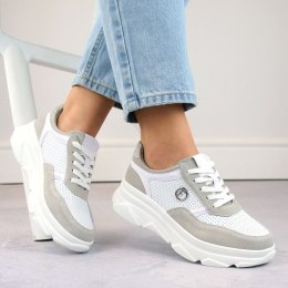 Skórzane półbuty sportowe Filippo W PAW531A białe 36