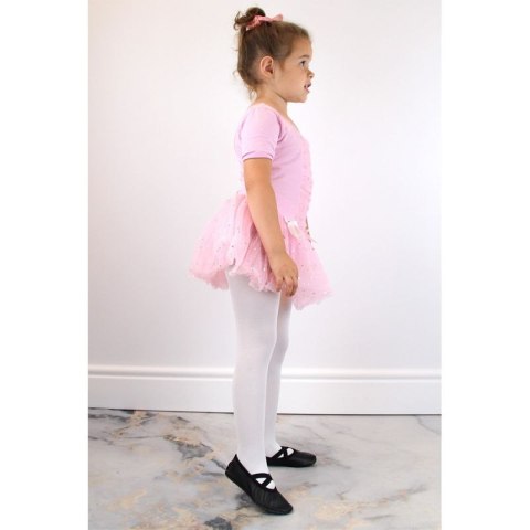 Baletki do tańca skórzane na gumki czarne Jr Nazo 29