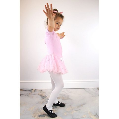 Baletki do tańca skórzane na gumki czarne Jr Nazo 29