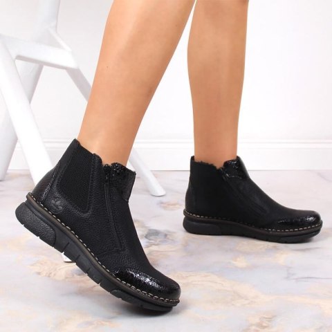 Komfortowe botki na suwaki ocieplane Rieker W RKR555 40