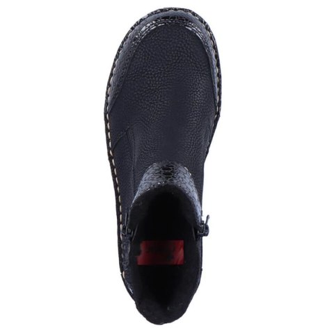 Komfortowe botki na suwaki ocieplane Rieker W RKR555 40