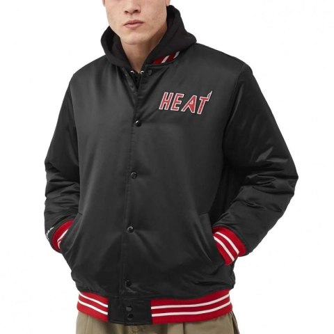 Kurtka Mitchell & Ness NBA Heavyweight Satin Jacket Miami Heat M OJBF3413-MHEYYPPPBLCK