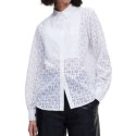 Koszulka Karl Lagerfeld KL Monogram Lace Bib Shirt W 220W1600