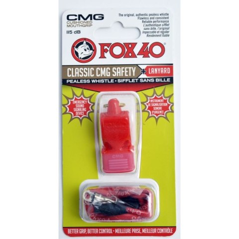 Gwizdek Fox 40 CMG Classic Safety + sznurek 9603-0108 czerwony N/A