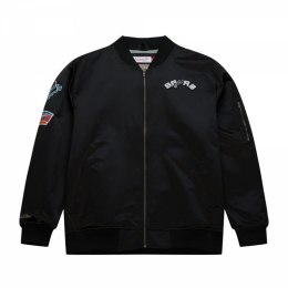 Kurtka Mitchell & Ness Lightweight Satin Bomber San Antonio Spurs M SJKT6599-SASYYPPPBLCK XXL